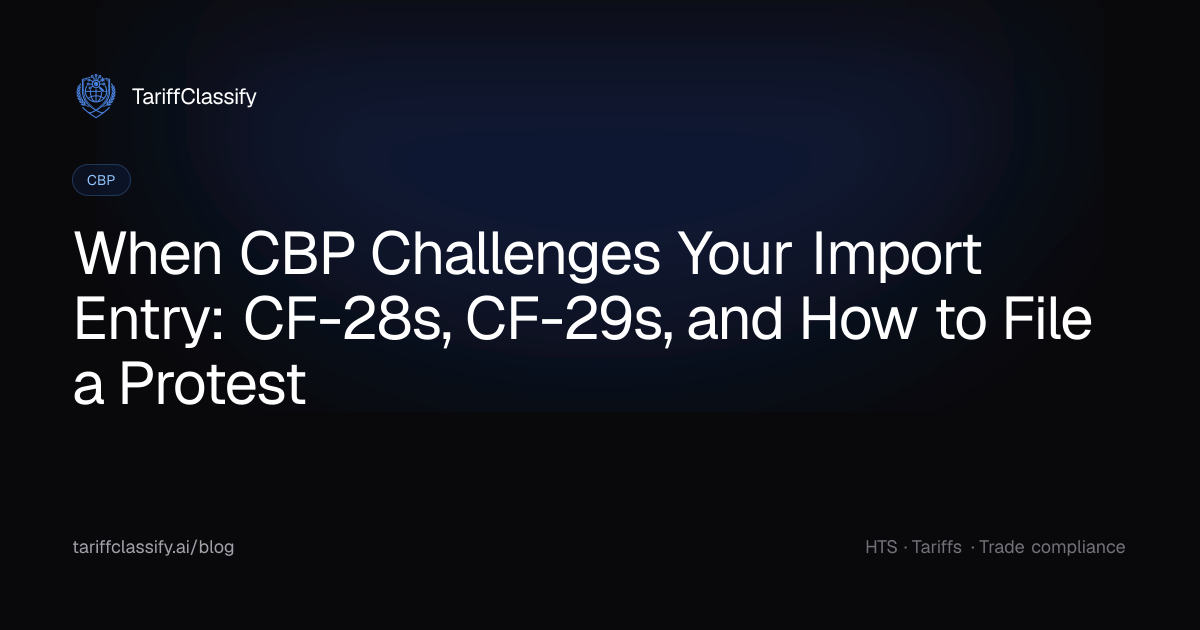 When CBP Challenges Your Import Entry: CF-28s, CF-29s, and How to File ...